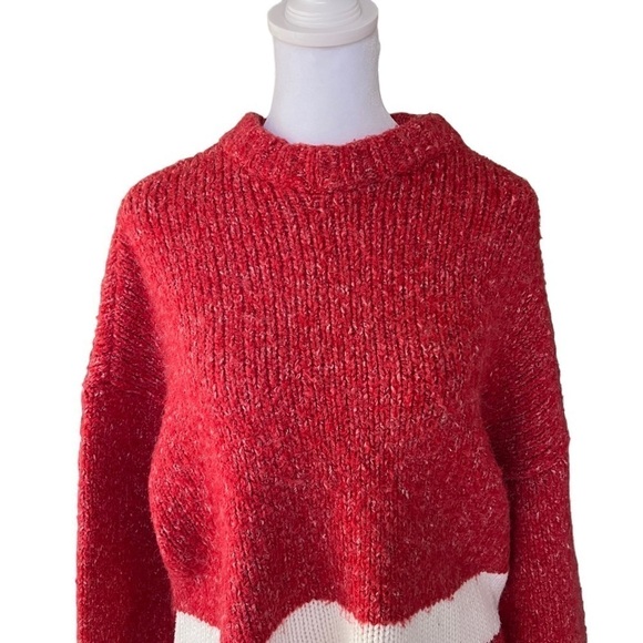 Lovers + Friends x Revolve - Kirkland Crew Sweater in Red & White Sz S - Picture 3 of 8